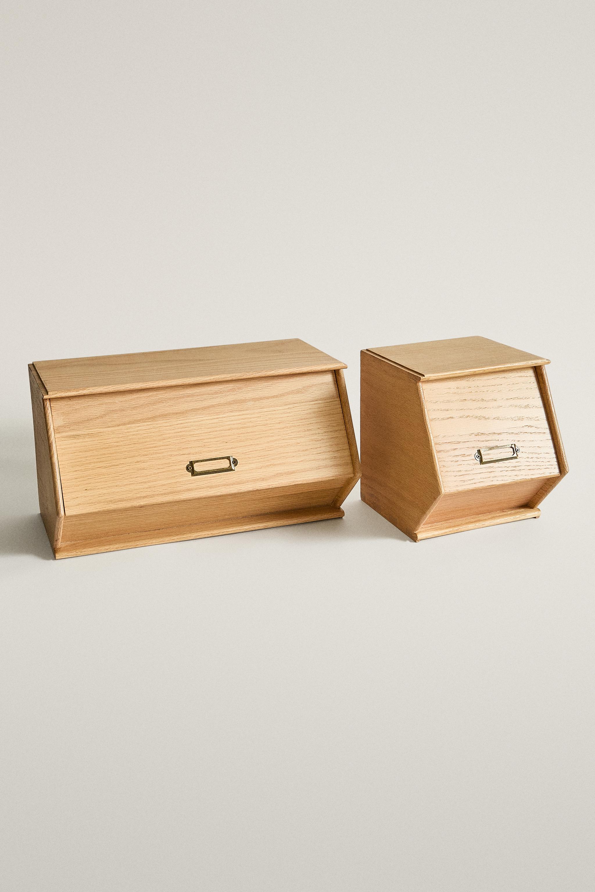 OAK WOOD BREAD BOX